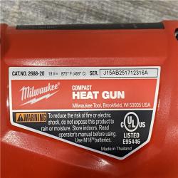 AS-IS Milwaukee 18V Lithium-Ion Cordless Compact Heat Gun (Tool-Only)