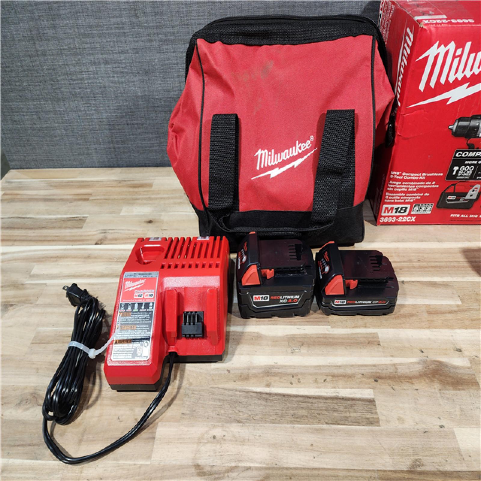 HOUSTON LOCATION - AS-IS Milwaukee 18-Volt Lithium-Ion Brushless Cordless Compact Hammer Drill/Impact Combo Kit