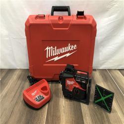 AS-IS Milwaukee 12-Volt Lithium-Ion Cordless Green 250 ft. 3-Plane Laser Level Kit