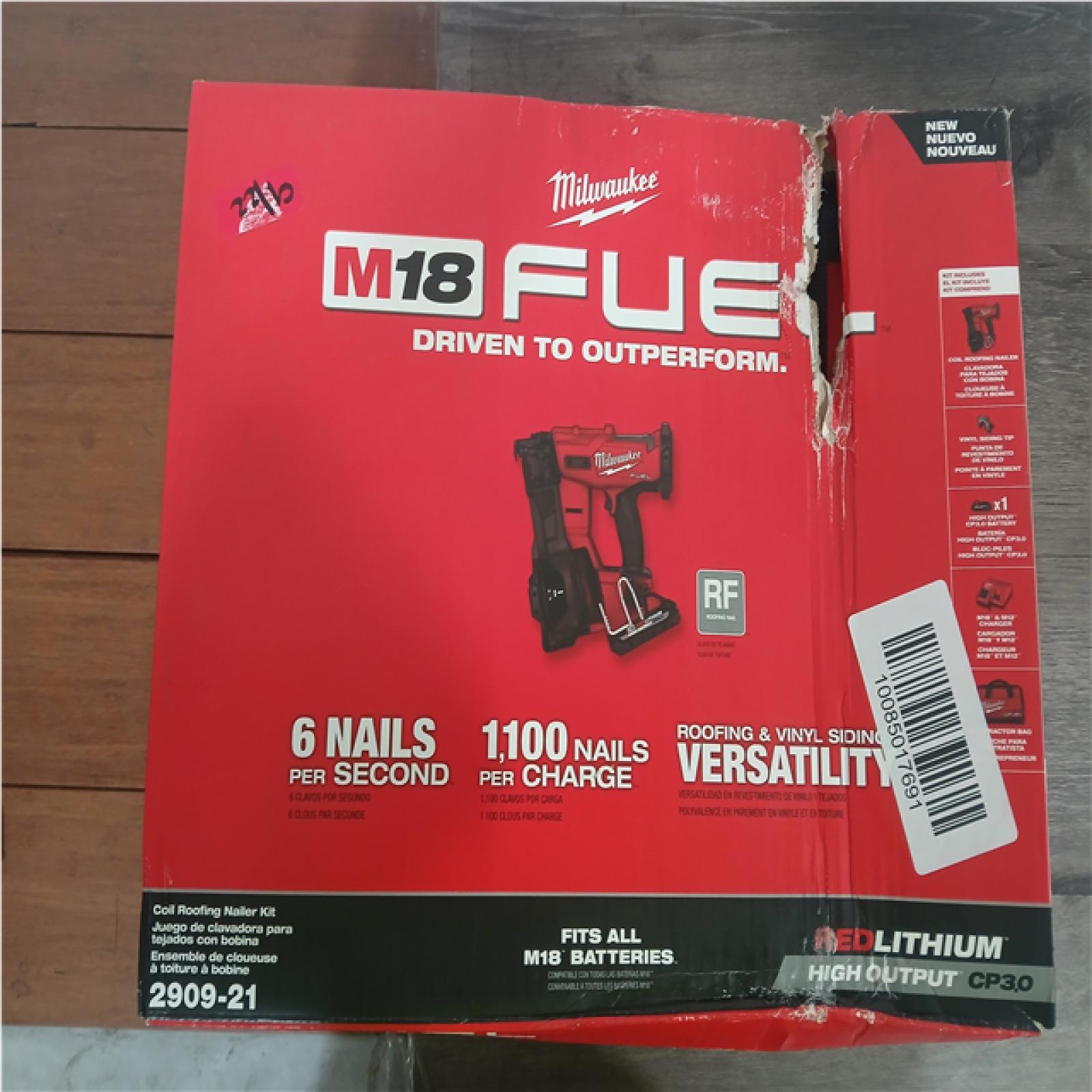 CALIFORNIA AS-IS MILWAUKEE COIL ROOFING NAILER KIT