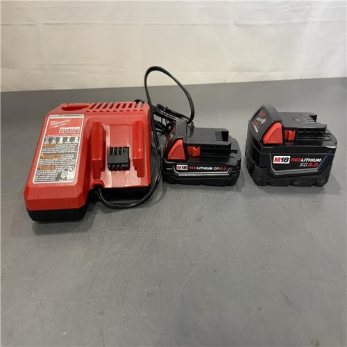 AS-IS - Milwaukee M18 18-Volt Lithium-Ion Starter Kit with One 5.0 Ah and One 2.0 Ah Battery and Charger