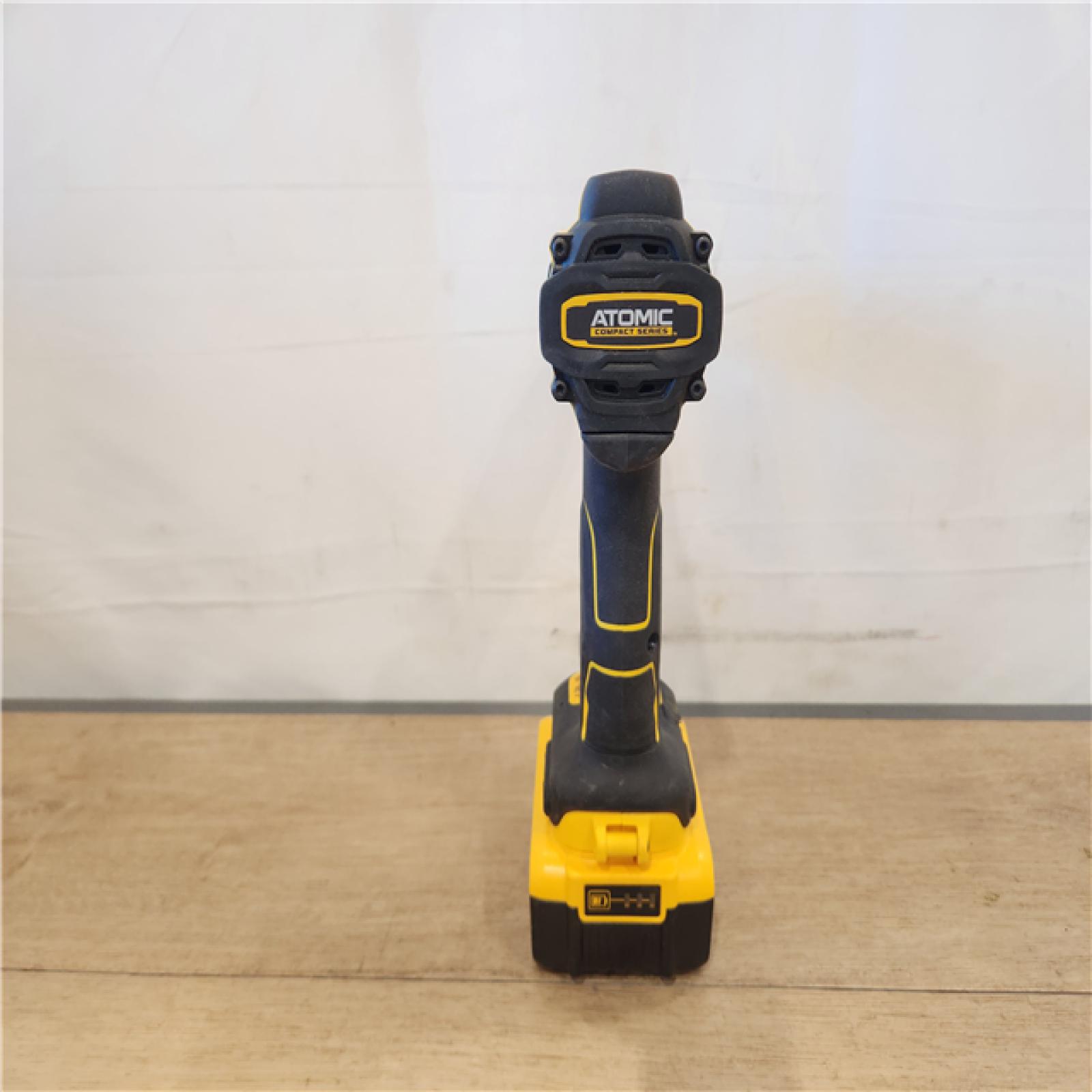AS-IS- DEWALT ATOMIC 20V Lithium-Ion Cordless 1/2 in. Hammer Drill Kit with 5.0 Ah Battery and Charger