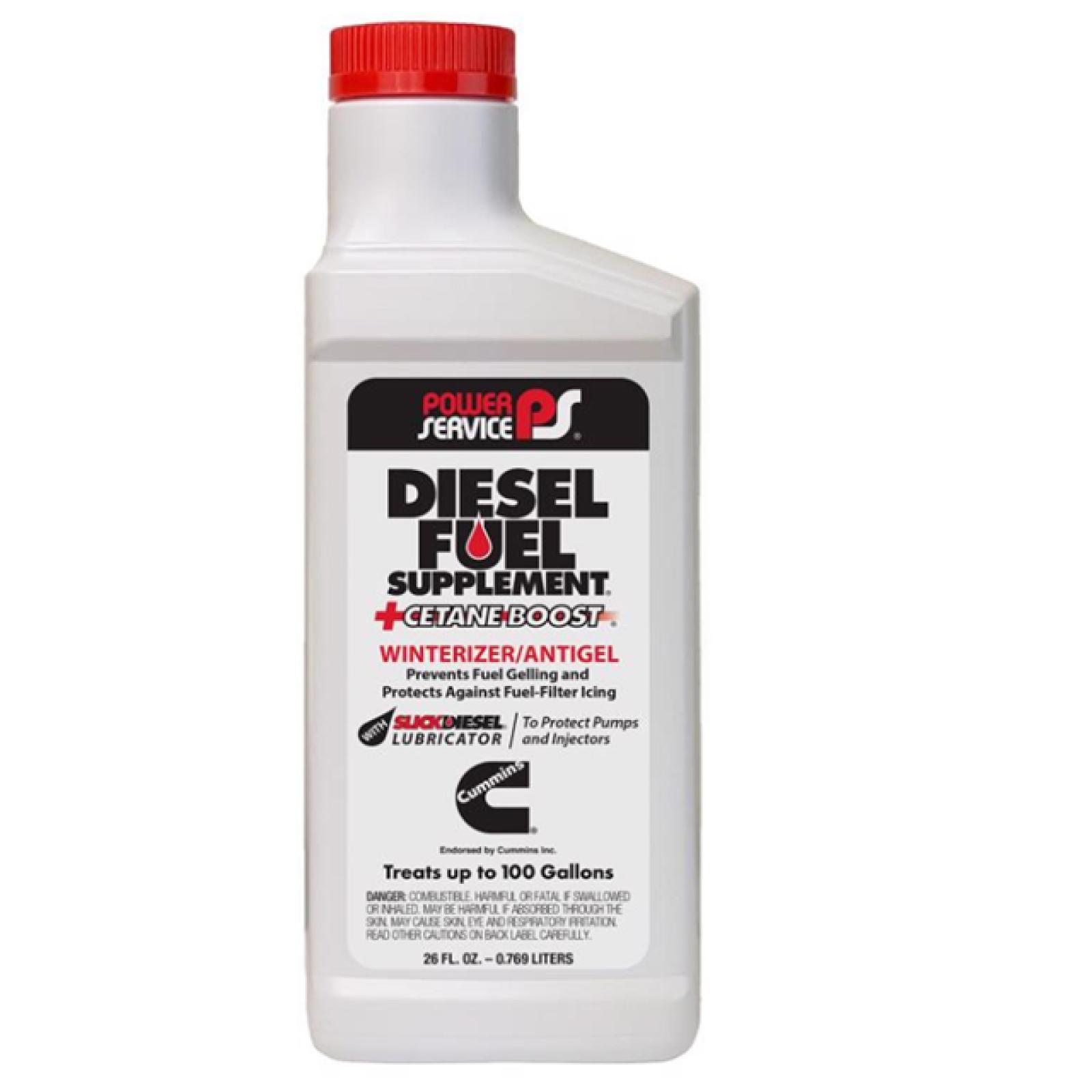 DALLAS LOCATION - POWER SERVICE Fuel Anti-Gel Diesel Fuel Supplement +Cetane Boost Diesel 26 oz PALLET-(16 CASES)