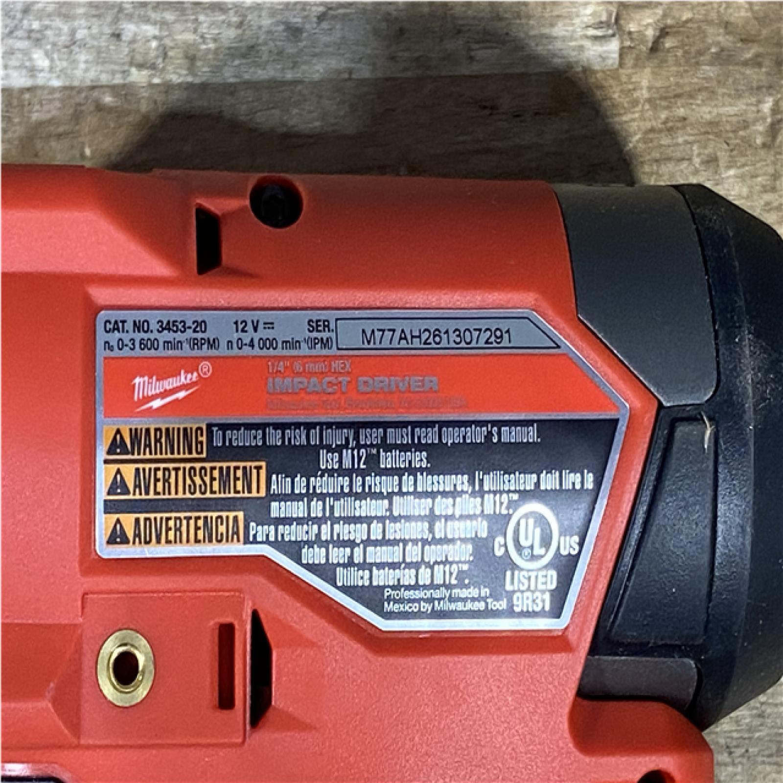 Houston Location AS-IS Milwaukee FUEL 12V Lithium-Ion Brushless Cordless 1/4 in. Hex Impact Driver (Tool-Only)
