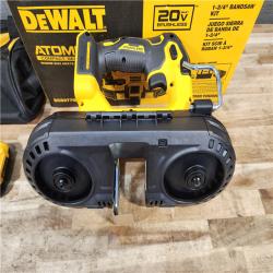 HOUSTON LOCATION - AS-IS DEWALT ATOMIC 20V MAX Lithium-Ion Cordless Brushless 1-3/4 in. Bandsaw Kit with 4.0Ah Battery  Charger and Bag