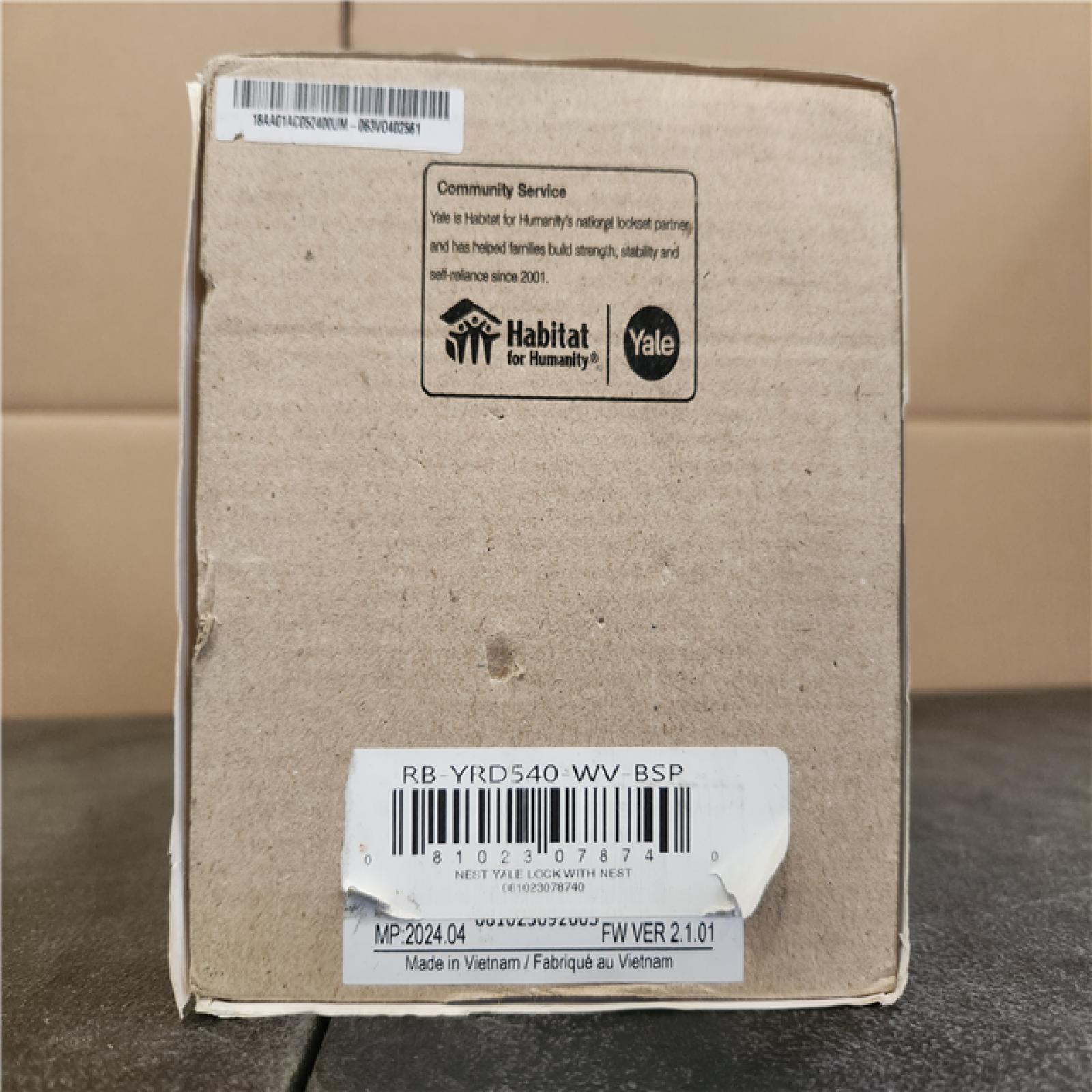 Phoenix Google Nest RB-YRD540-WV-BSP Tamper-Proof Smart Deadbolt Lock with Nest Connect - Black Suede