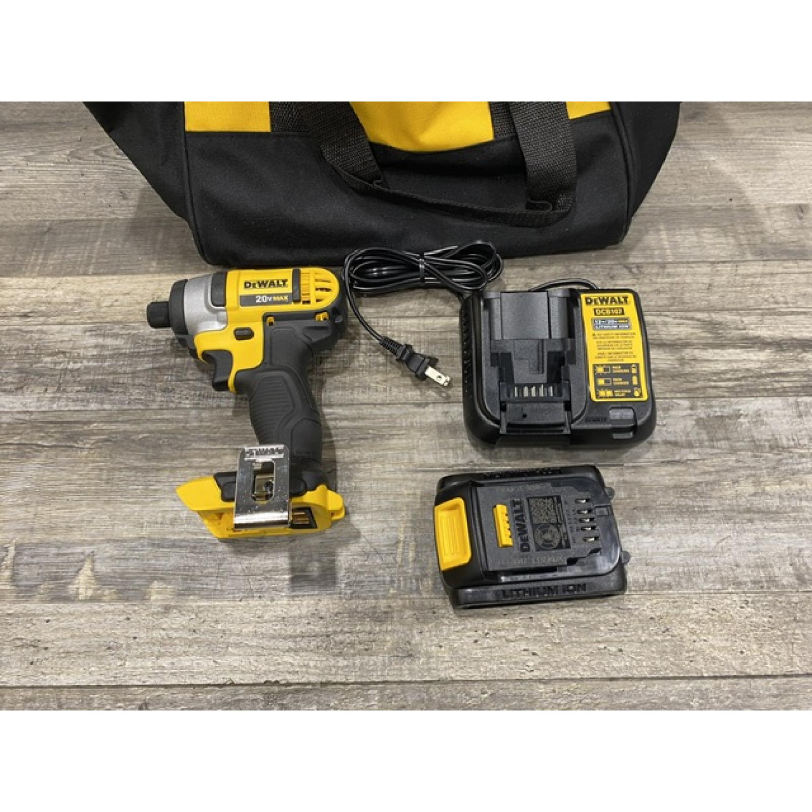 AS-IS DEWALT 20V MAX Cordless 1/4 in. Impact Driver Kit