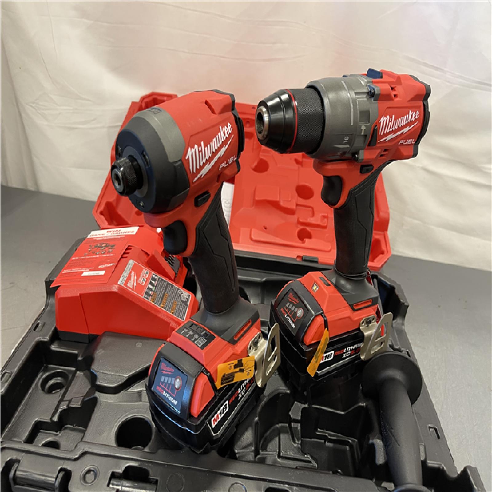 AS-IS - Milwaukee M18 FUEL 18V Lithium-Ion Brushless Cordless Hammer Drill and Impact Driver Combo Kit