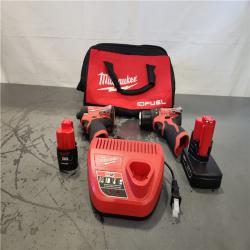 AS-IS- Milwaukee 3497-22 12V Brushless Hammer Drill and Impact Driver Combo Kit