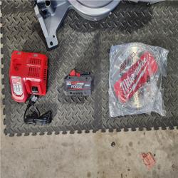 HOUSTON LOCATION - AS-IS M18 FUEL 18V 10 in. Lithium-Ion Brushless Cordless Dual Bevel Sliding Compound Miter Saw Kit with One 8.0 Ah Battery & CHARGER