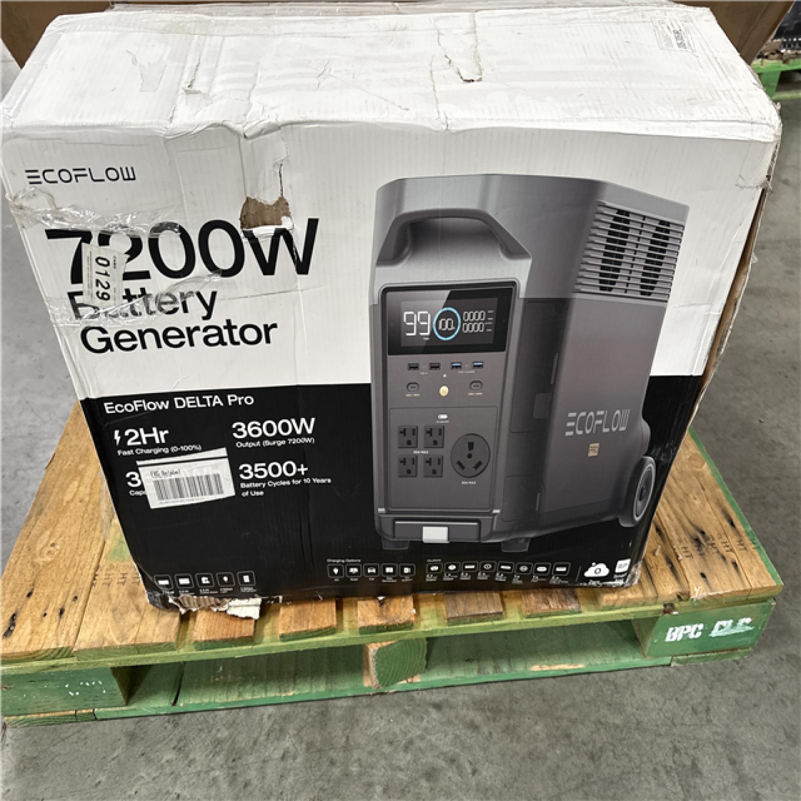 California AS-IS Ecoflow 7200W Battery Generator w/Solar Panel (Damaged Boxes)