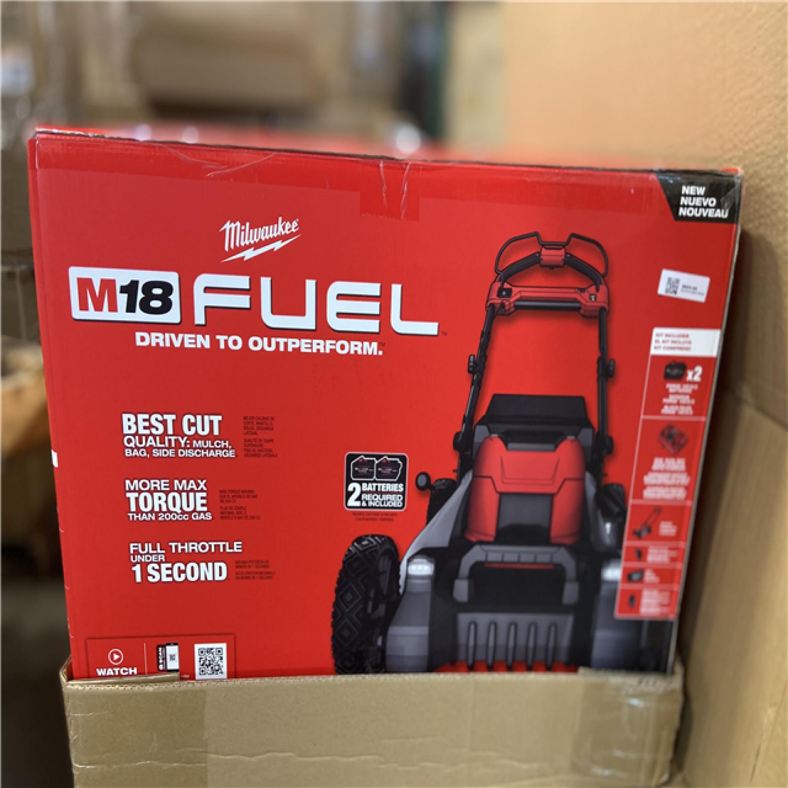 NEW! MILWAUKEE M18 FUEL Brushless Cordless 21 in. Walk Behind Dual Battery Self-Propelled Mower W/(2) 12.0Ah Battery and Rapid Charger