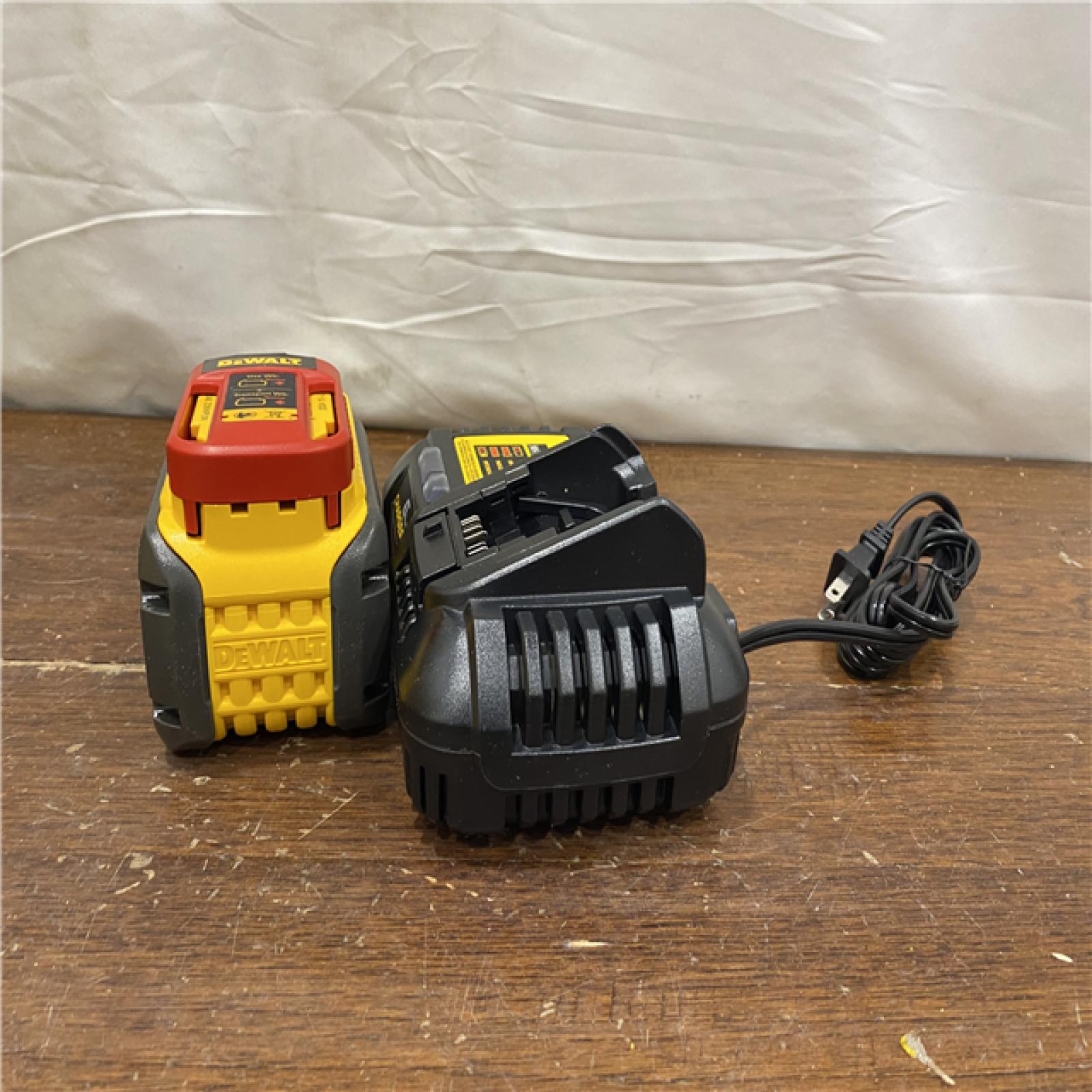 AS-IS DEWALT FLEXVOLT 20V/60V MAX Lithium-Ion 6.0Ah Battery Pack with 6 Amp Output Charger