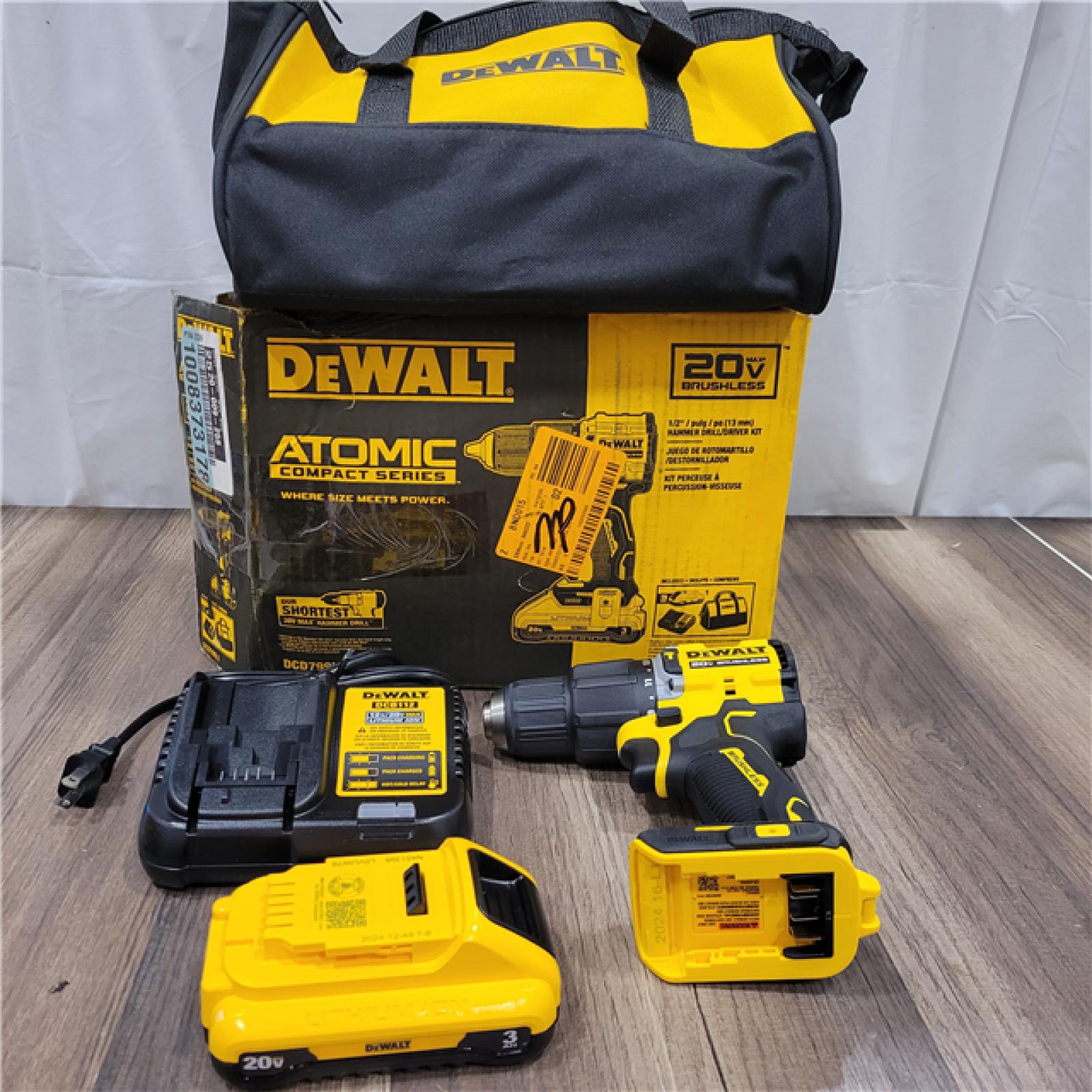 20-Volt MAX Lithium-Ion Cordless Brushless 1/2 in. Compact Hammer Drill with Battery 3.0Ah, Charger and Tool Bag