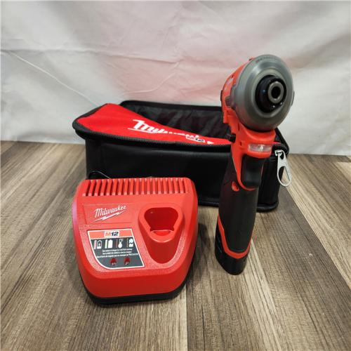 AS-IS Milwaukee M12 FUEL SURGE 12V Lithium-Ion Brushless Cordless 1/4 in. Hex Impact Driver Compact Kit w/Two 2.0Ah Batteries, Bag