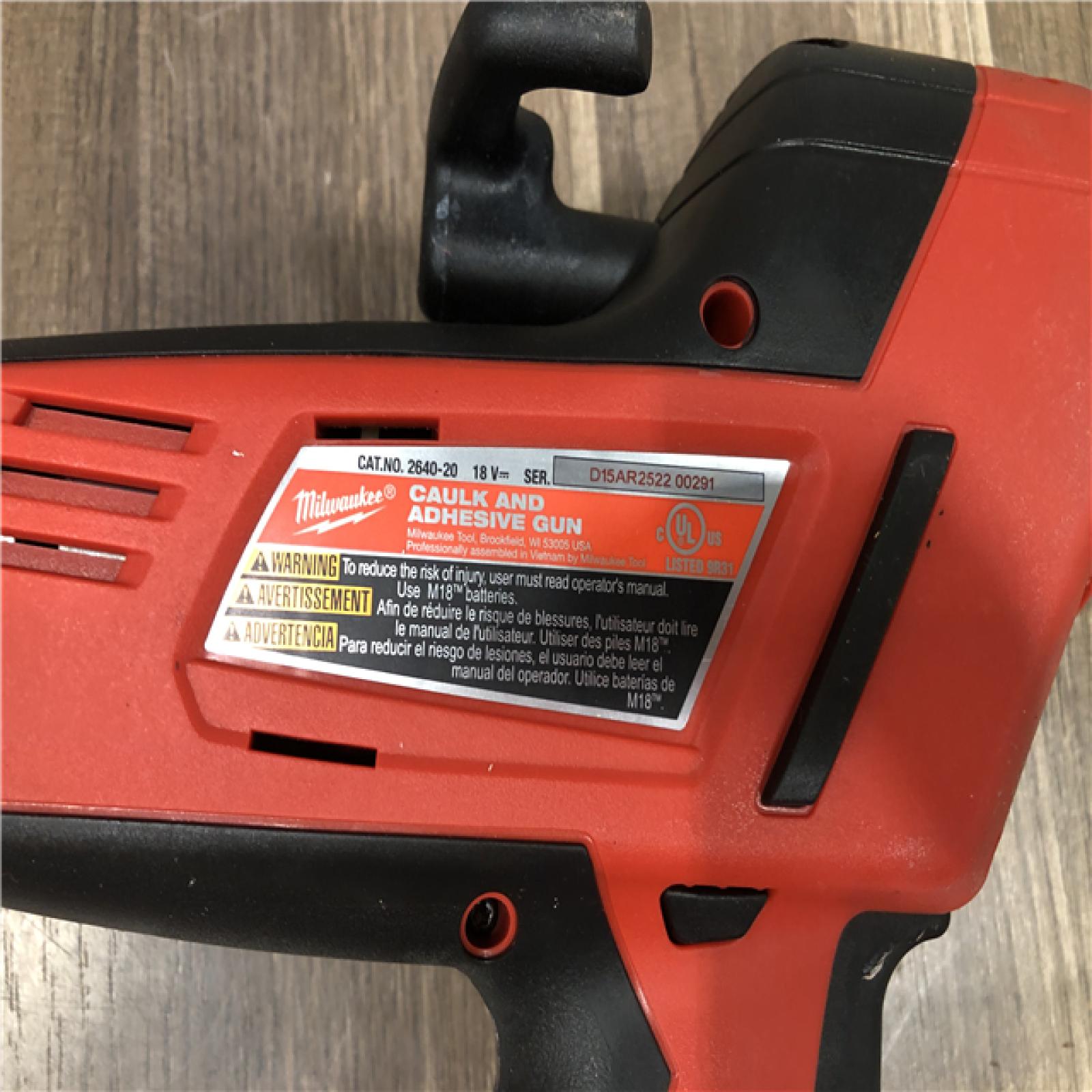 AS-IS Milwaukee 18-Volt Lithium-Ion Cordless 10 oz. Caulk and Adhesive Gun (Tool-Only)