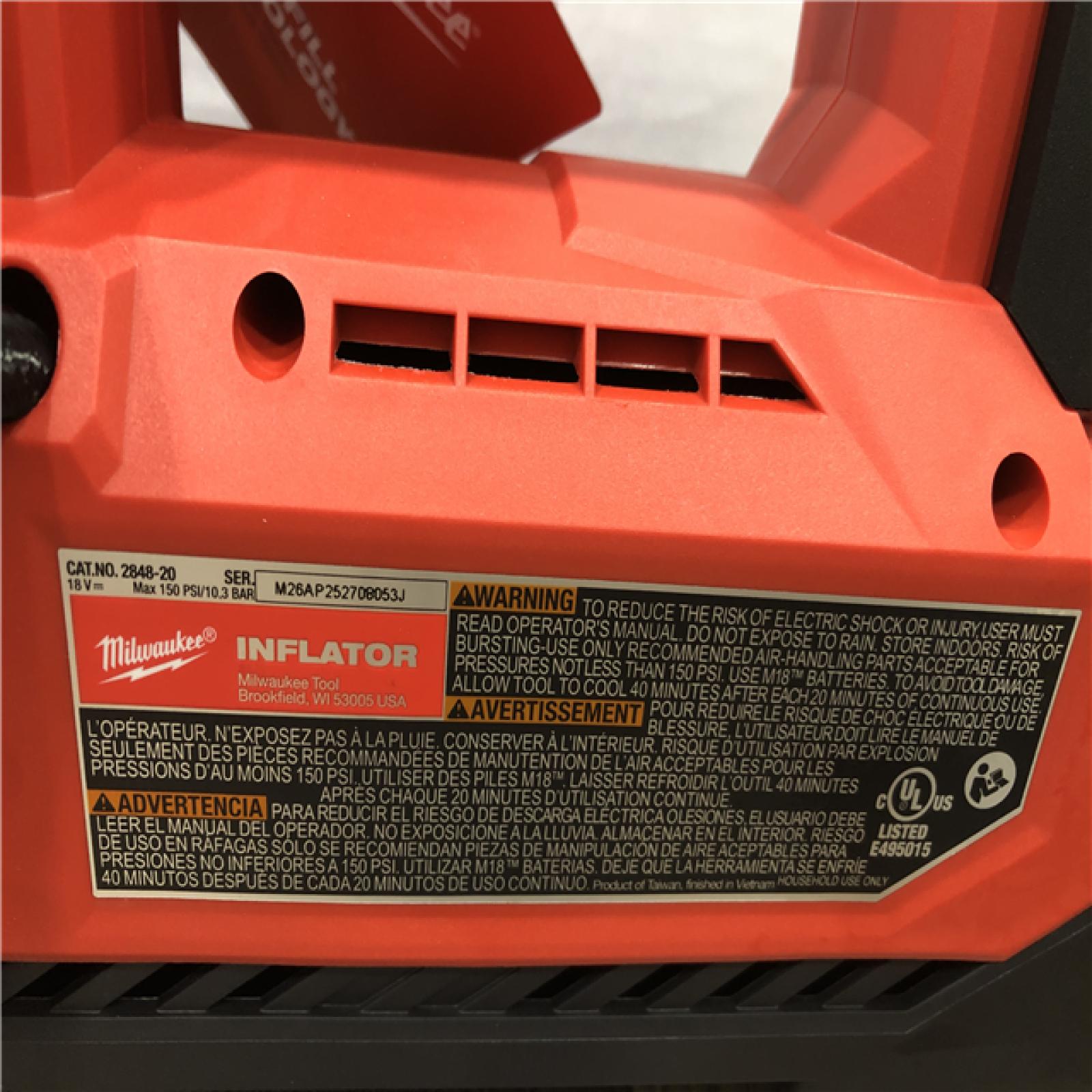 AS-IS Milwaukee 18-Volt Lithium-Ion Cordless Electric Portable Inflator (Tool-Only)