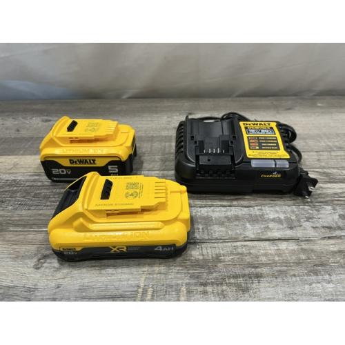AS-IS DEWALT 20V MAX Lithium-Ion Starter Kit with 4.0 Ah and 5.0 Ah Batteries and Charger