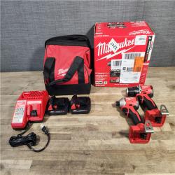 HOUSTON LOCATION - AS-IS Milwaukee M18 18V Lithium-Ion Brushless Cordless Compact Drill/Impact Combo Kit (2-Tool) W/(2) 2.0 Ah Batteries, Charger & Bag