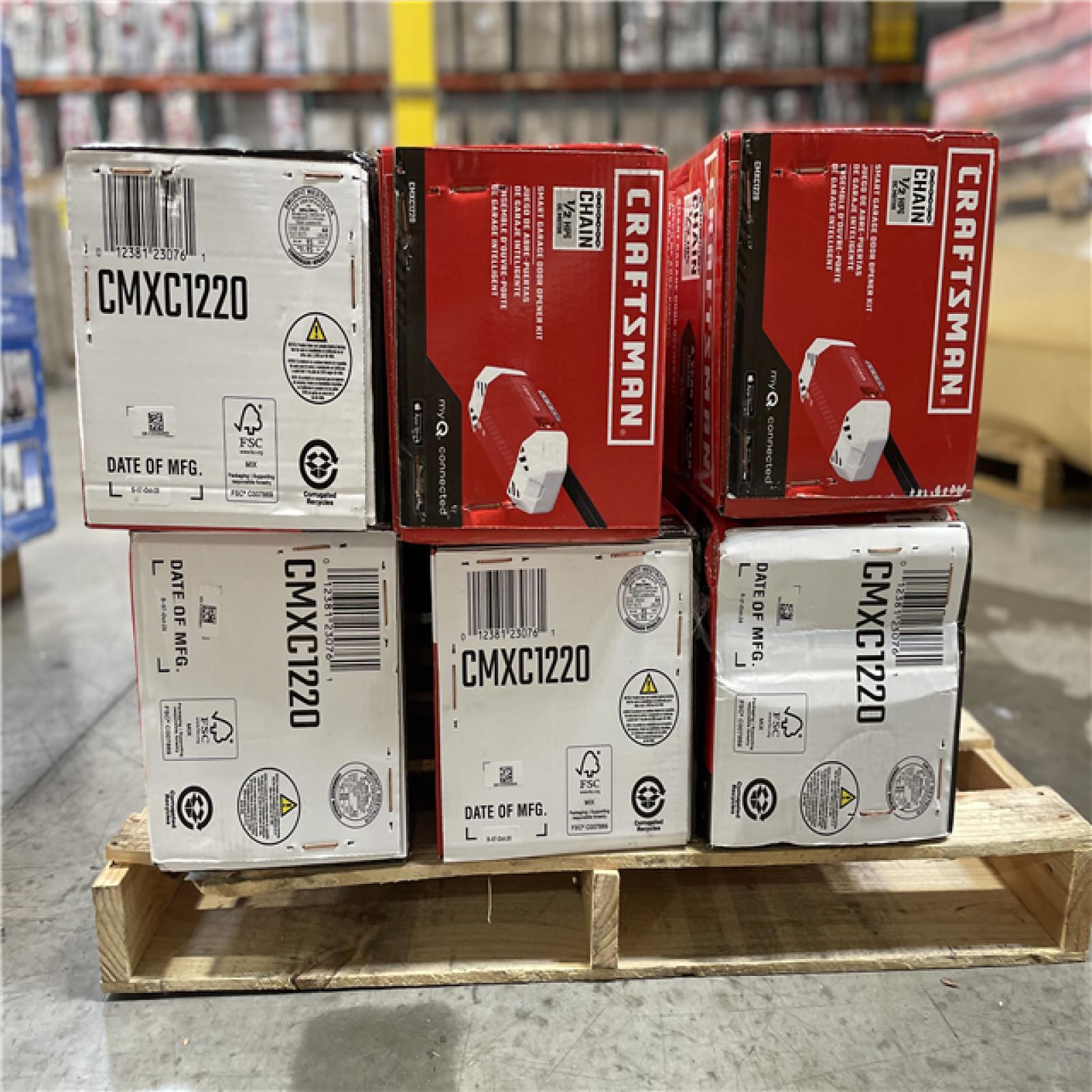 DALLAS LOCATION- NEW!- CRAFTSMAN CMXC1220 1/2 HP Smart Compatible Garage Door Opener PALLET (8 UNITS)