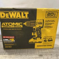 NEW- DeWalt ATOMIC 20-Volt Lithium-Ion Cordless 1/2 in. Compact Hammer Drill with 3.0Ah Battery  Charger and Bag