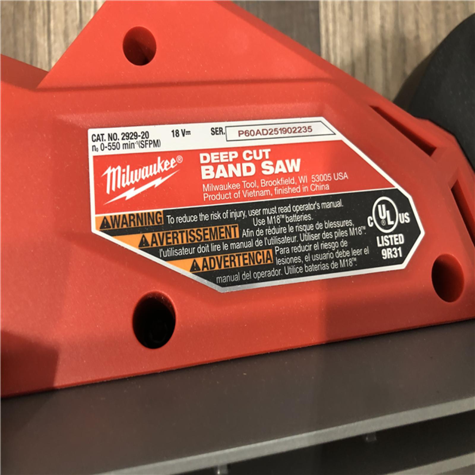 AS-IS Milwaukee FUEL 18V Lithium-Ion Brushless Cordless Deep Cut Band Saw (Tool-Only)
