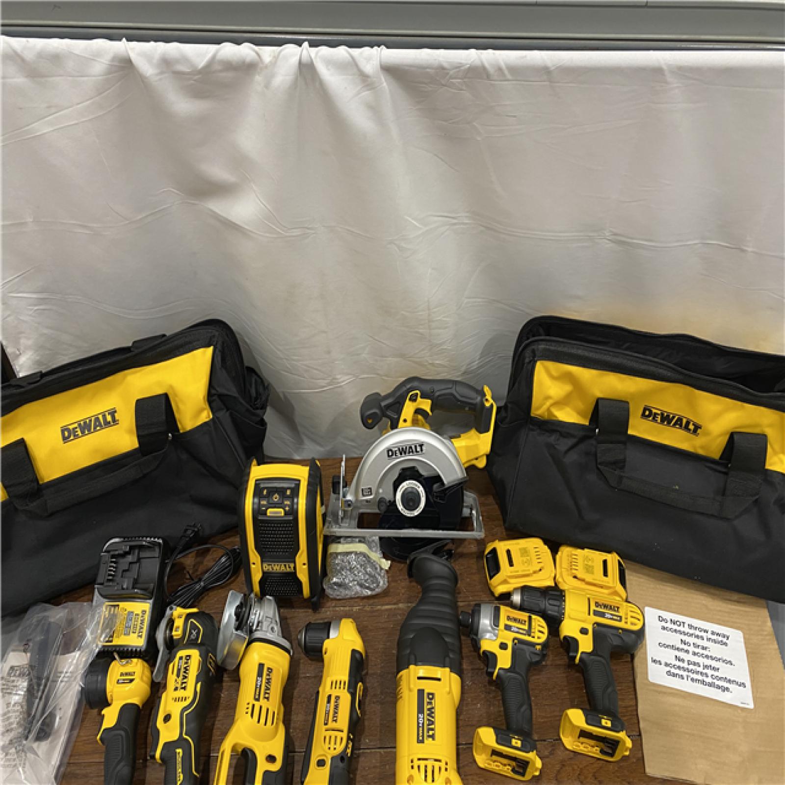 AS-IS Dewalt 20V MAX 9-Tool Power-Tool Combo Kit W/ Soft Case Including 2 Batteries & Charger