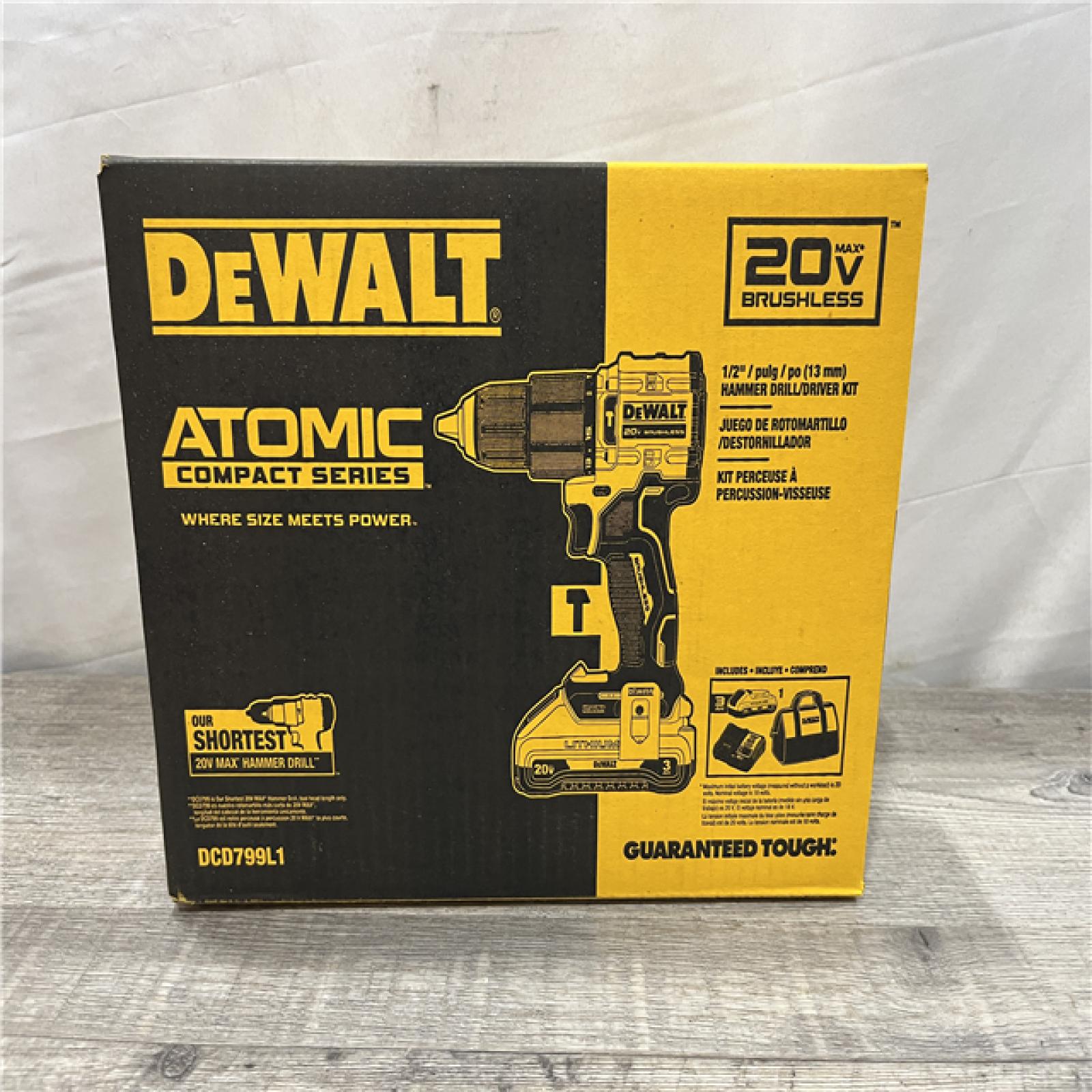 NEW - DEWALT ATOMIC 20-Volt Lithium-Ion Cordless 1/2 in. Compact Hammer Drill Kit