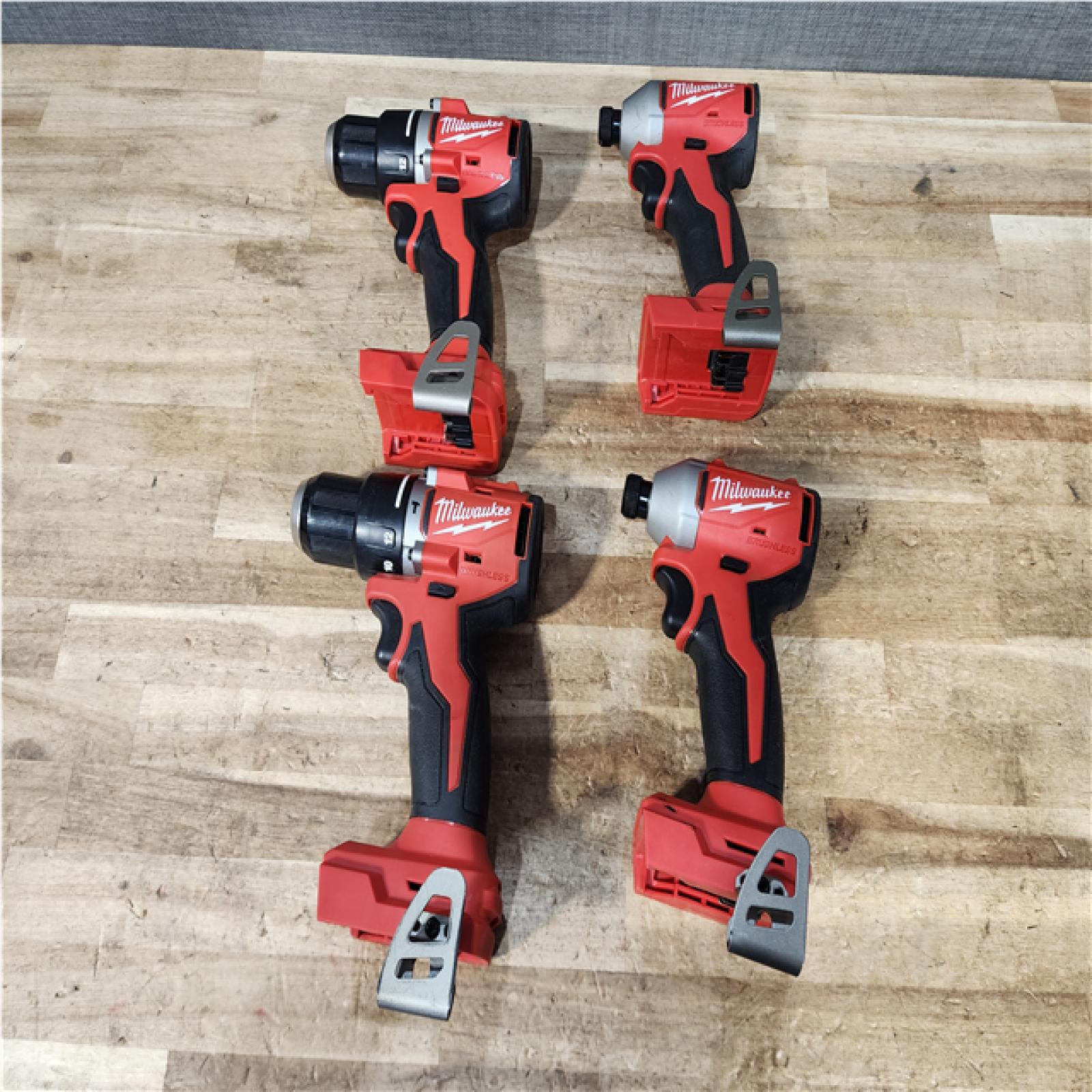 Houston Location AS-IS Milwaukee Drills QTY/2 and Impact Drivers QTY/2