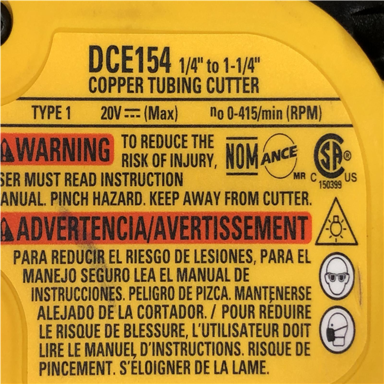 AS-IS DEWALT 20-Volt MAX XR Copper Cutter (Tool Only)