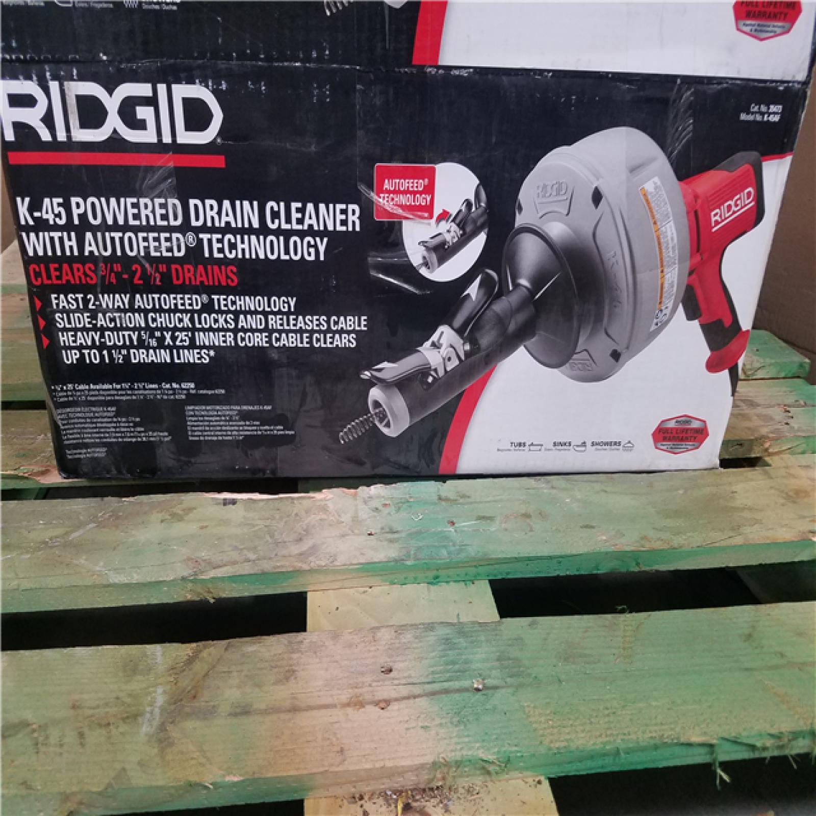 CALIFORNIA AS-IS RIDGID K-45 POWERED DRAIN CLEANER