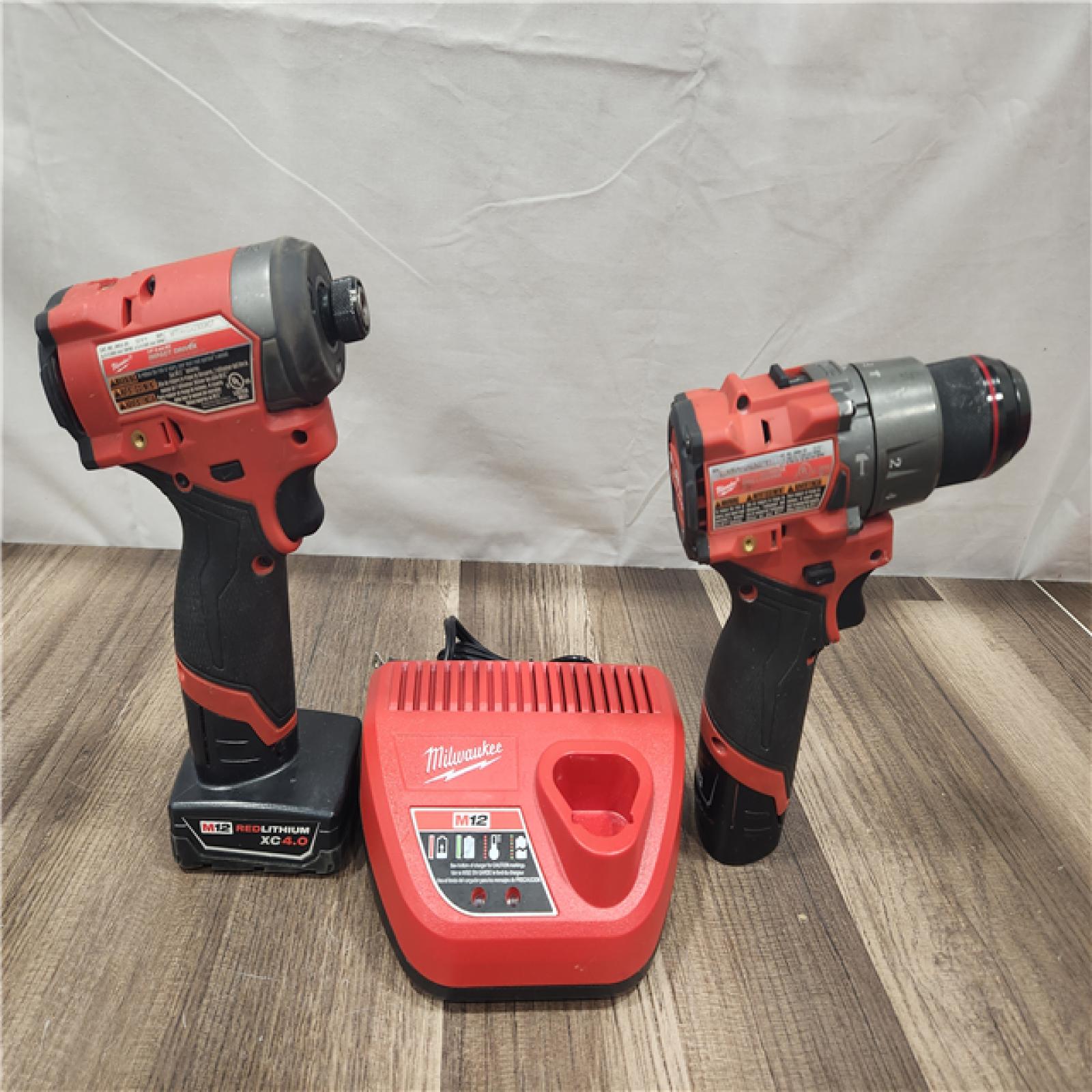 AS-IS- Milwaukee 12V Brushless Hammer Drill and Impact Driver Combo Kit