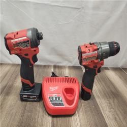 AS-IS- Milwaukee 12V Brushless Hammer Drill and Impact Driver Combo Kit