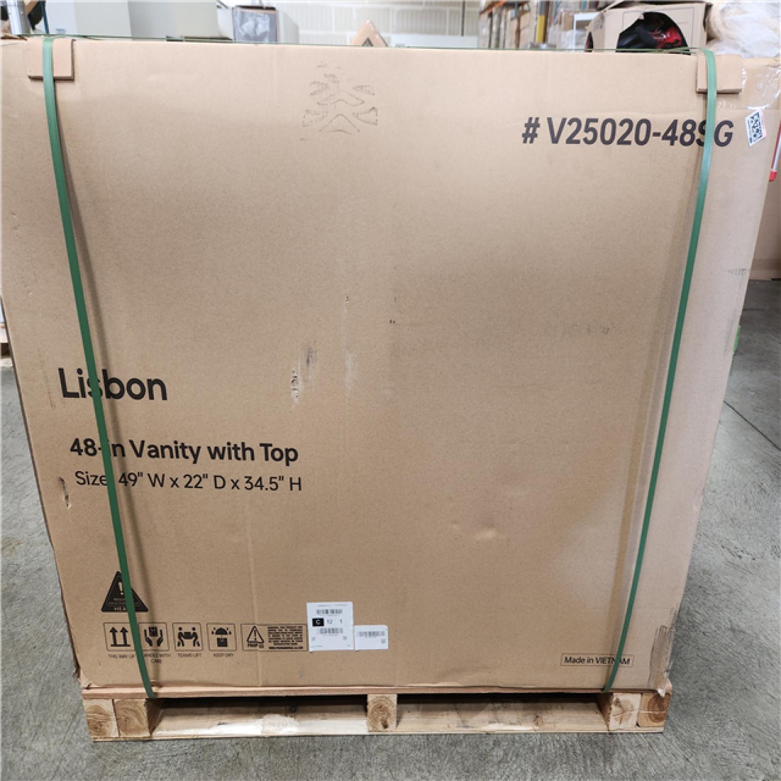 Phoenix NEW DELUXE LIVING Lisbon 48-in Sea Green Undermount Single Sink Bathroom Vanity with Carrara (SEALED)