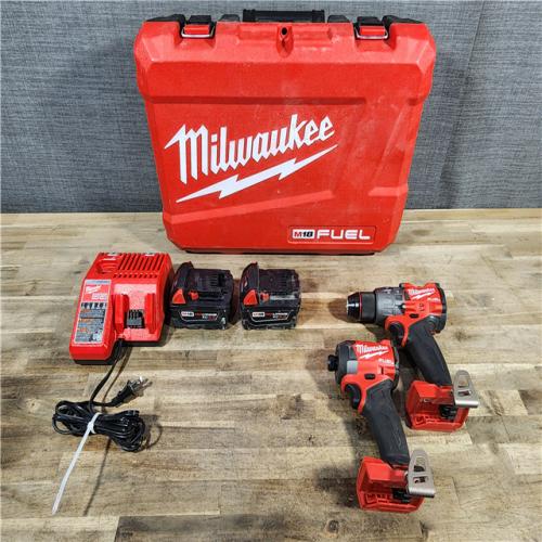 HOUSTON LOCATION - AS-IS MILWAUKEE M18 FUEL 18V Lithium-Ion Brushless Cordless Hammer Drill and Impact Driver Combo Kit (2-Tool) with 2 Batteries