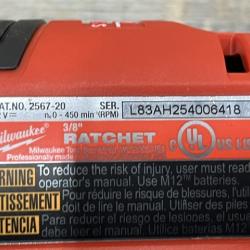 AS-IS Milwaukee FUEL 18V Cordless Mid Torque 1/2 in. Impact Wrench w/ 12 FUEL 3/8 in. Ratchet Combo Kit