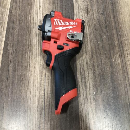AS-IS Milwaukee FUEL 12V Lithium-Ion Brushless Cordless Stubby 3/8 in. Impact Wrench (Tool-Only)
