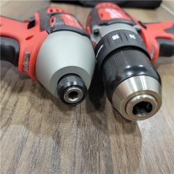 AS-IS Milwaukee M18 18V Cordless Brushed 2 Tool Drill/Driver and Impact Driver Kit