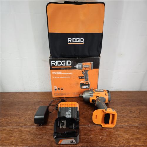 AS-IS RIDGID 18V Cordless 1/2 in. Impact Wrench Kit with 4.0 Ah Battery and Charger