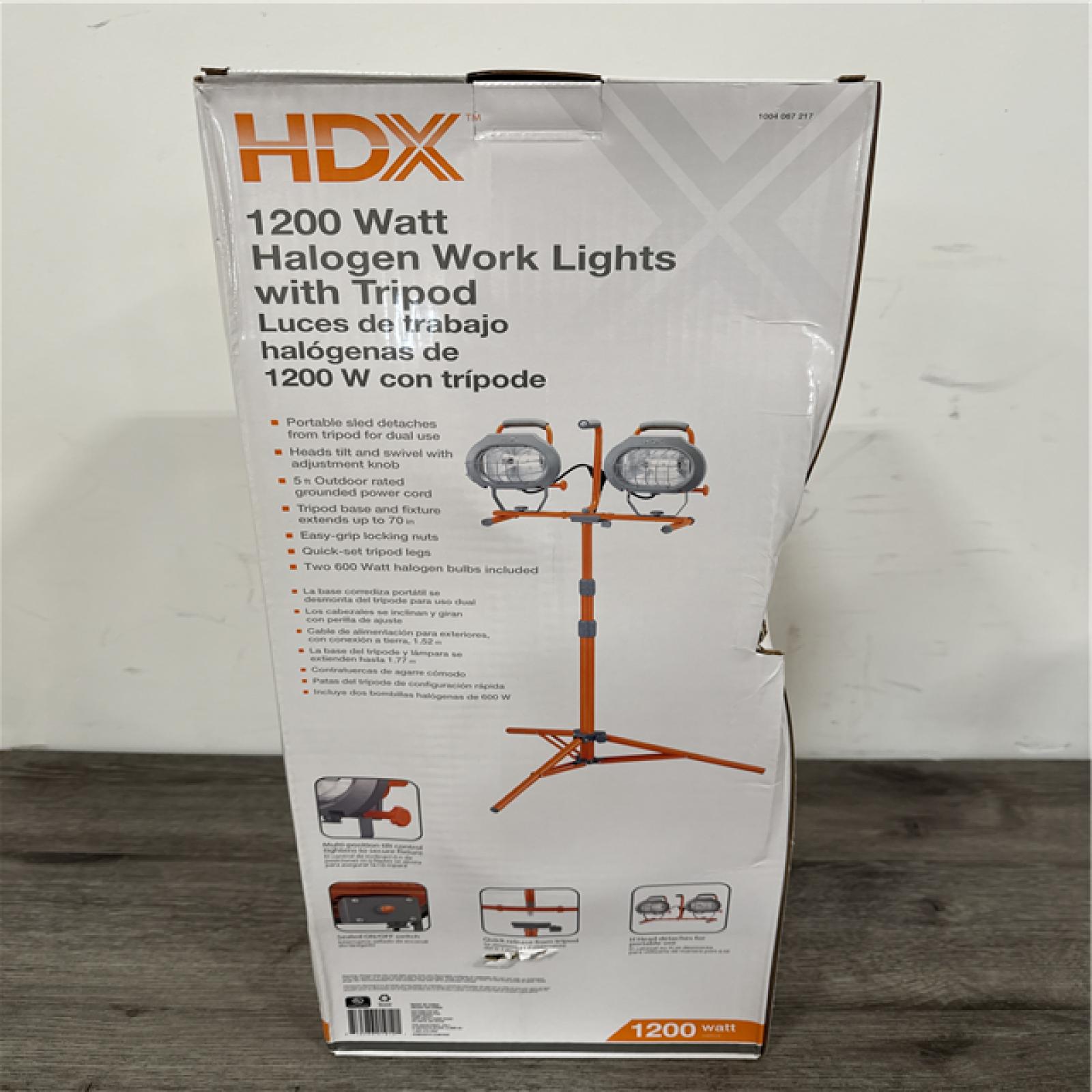 California AS-IS HDX 1200 Watt Halogen Work Light with Tripod (Damage box)