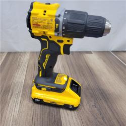 Good DEWALT ATOMIC 20-Volt Lithium-Ion Cordless 1/2 in. Compact Hammer Drill with 3.0Ah Battery, Charger and Bag