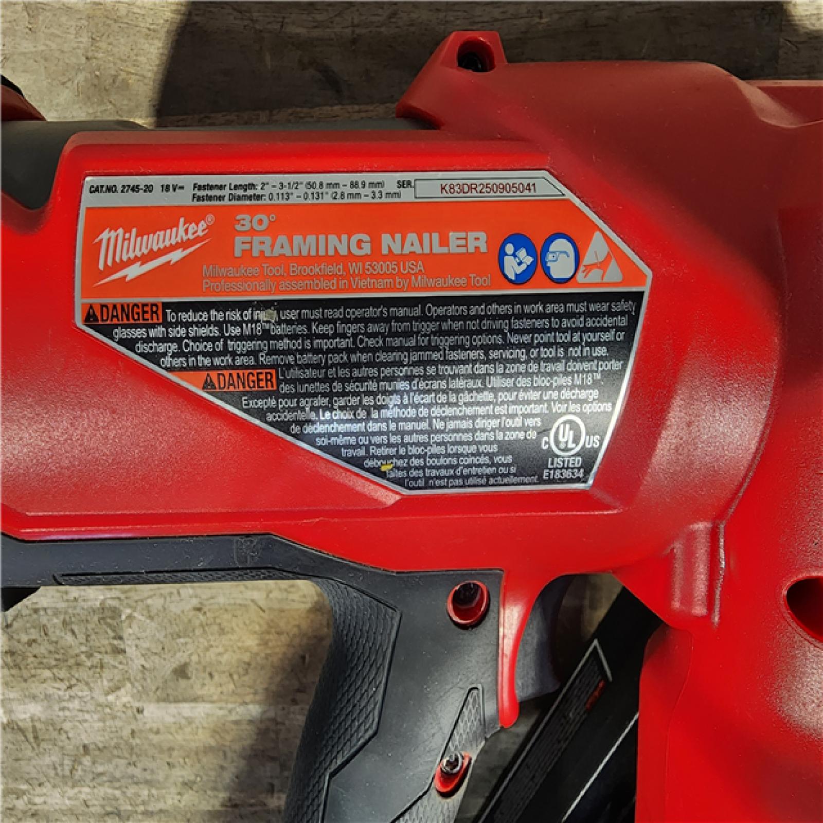 HOUSTON LOCATION - AS-IS Milwaukee M18 FUEL 30 Degree Framing Nailer (TOOL ONLY)