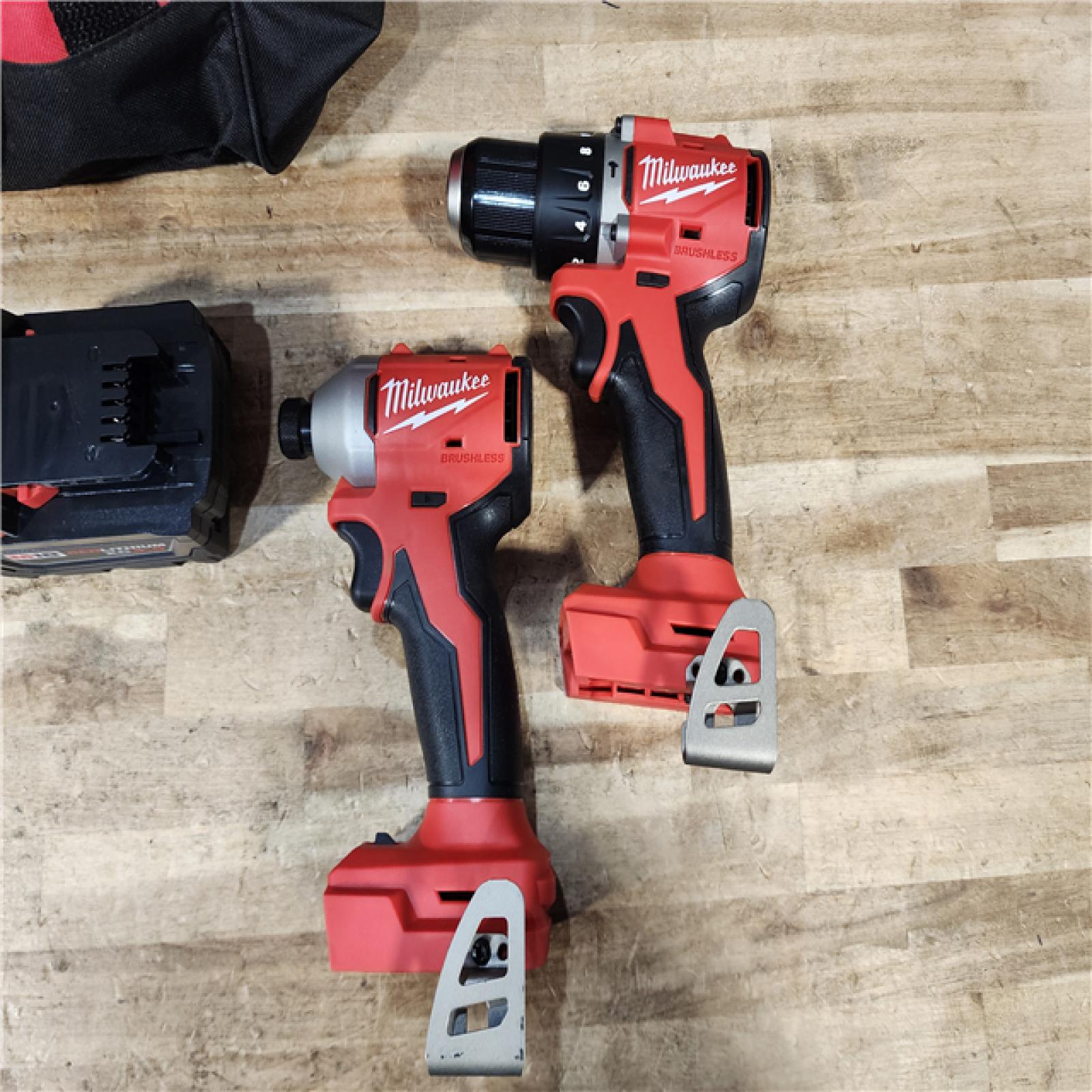 HOUSTON LOCATION - AS - IS Milwaukee 18-Volt Lithium-Ion Brushless Cordless Compact Hammer Drill/Impact Combo Kit