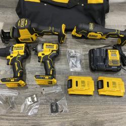 AS-IS DEWALT ATOMIC 20-Volt Lithium-Ion Cordless Brushless (4-Tool) Combo Kit