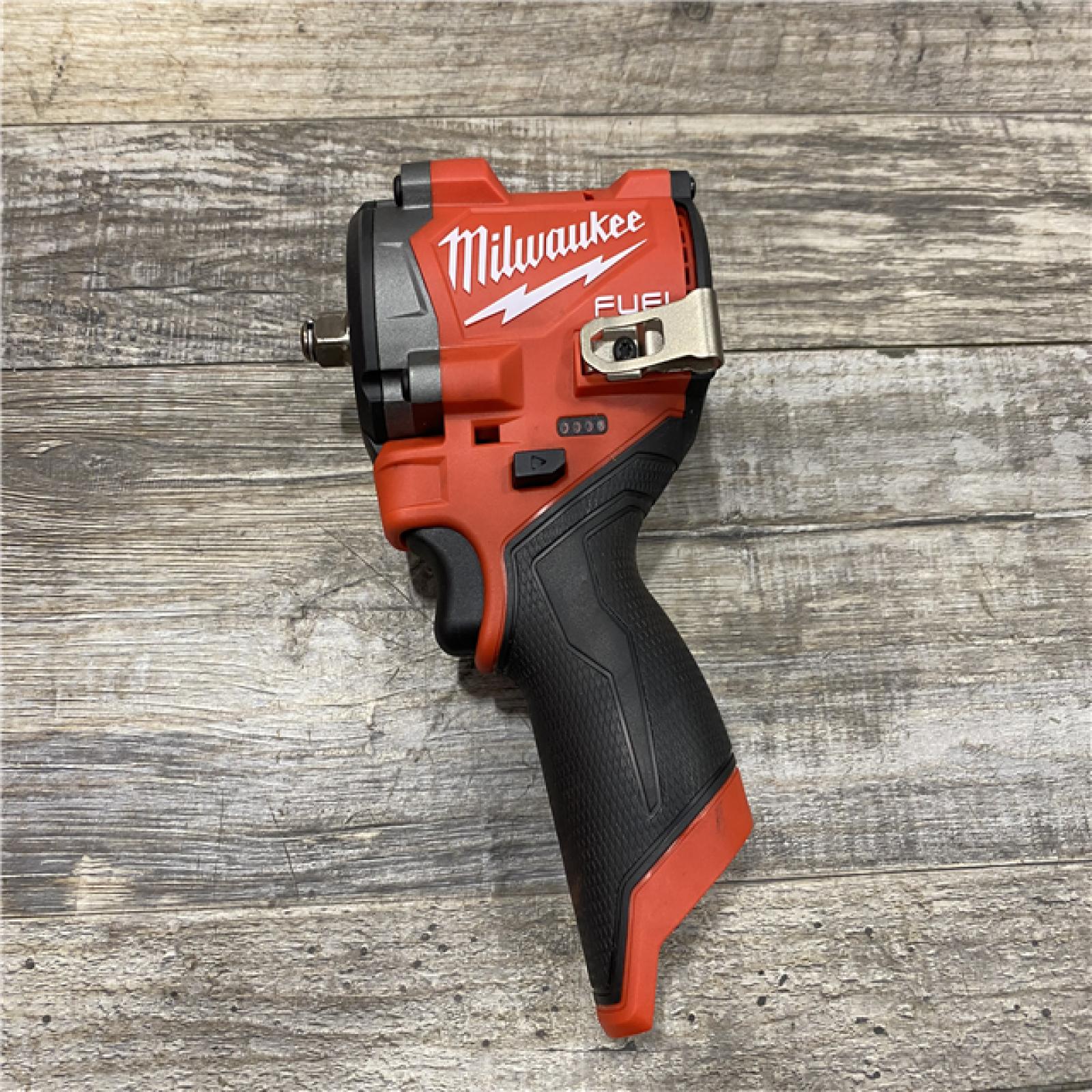 AS-IS Milwaukee FUEL 12V Lithium-Ion Brushless Cordless Stubby 3/8 in. Impact Wrench (Tool-Only)