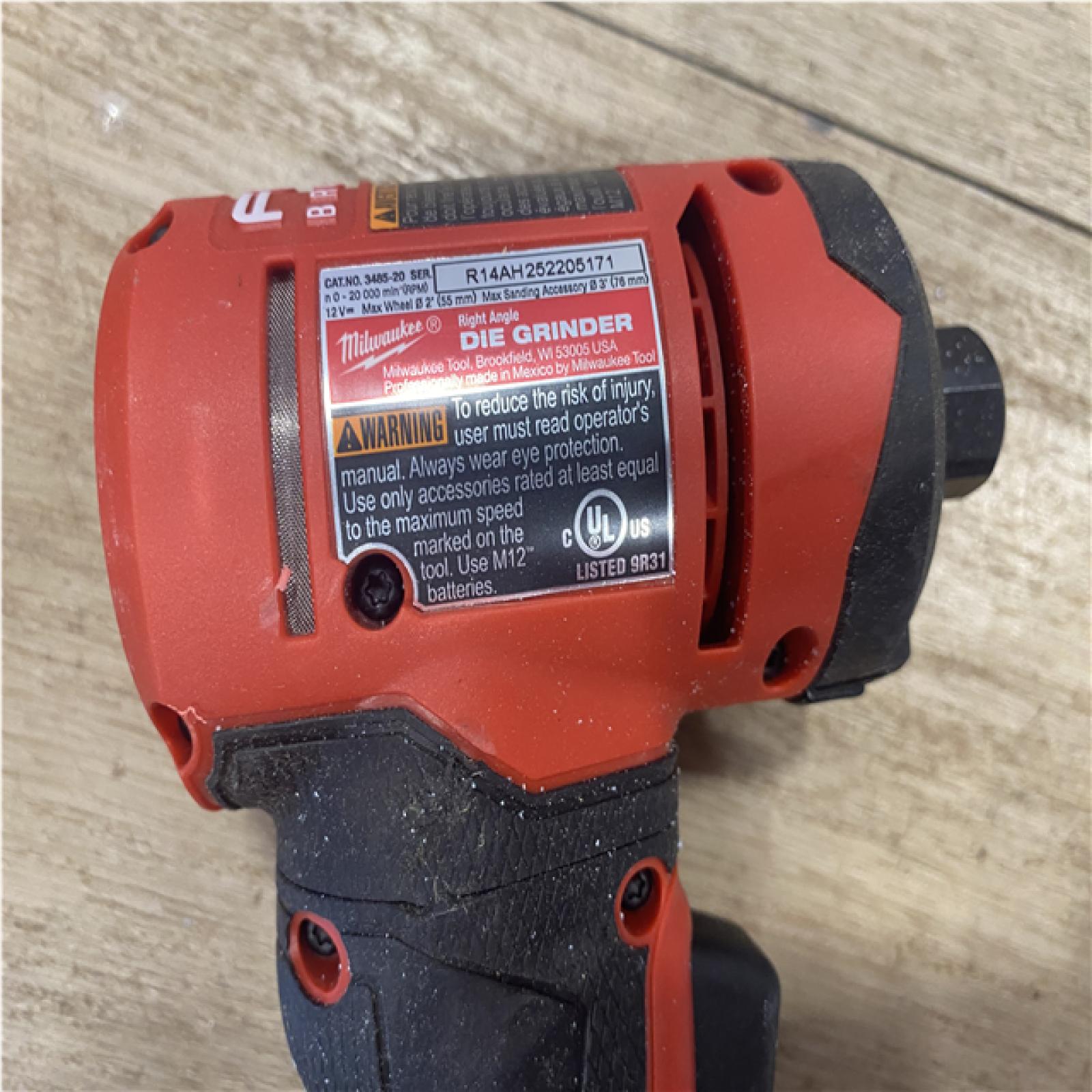 AS-IS Milwaukee FUEL 12V Lithium-Ion Brushless Cordless 1/4 in. Right Angle Die Grinder (Tool-Only)