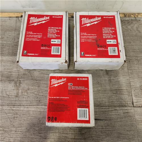 Phoenix Location Milwaukee 1/2 in., 1in, 3/4in PEX Crimp Jaw for M12 FORCE LOGIC Press Tool (3 Pack)