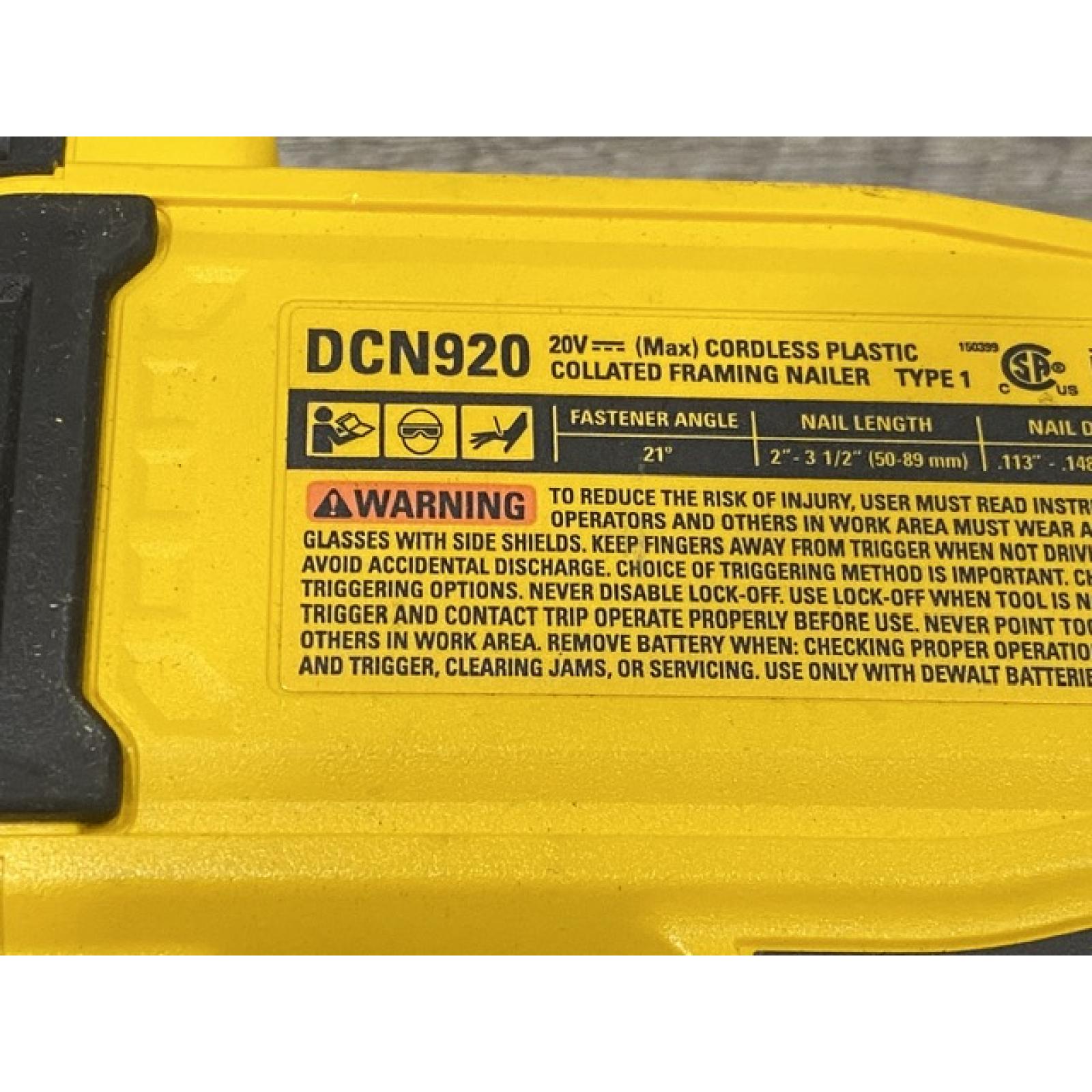 AS-IS DEWALT 20-Volt 21° Cordless Framing Nailer (Tool-Only)