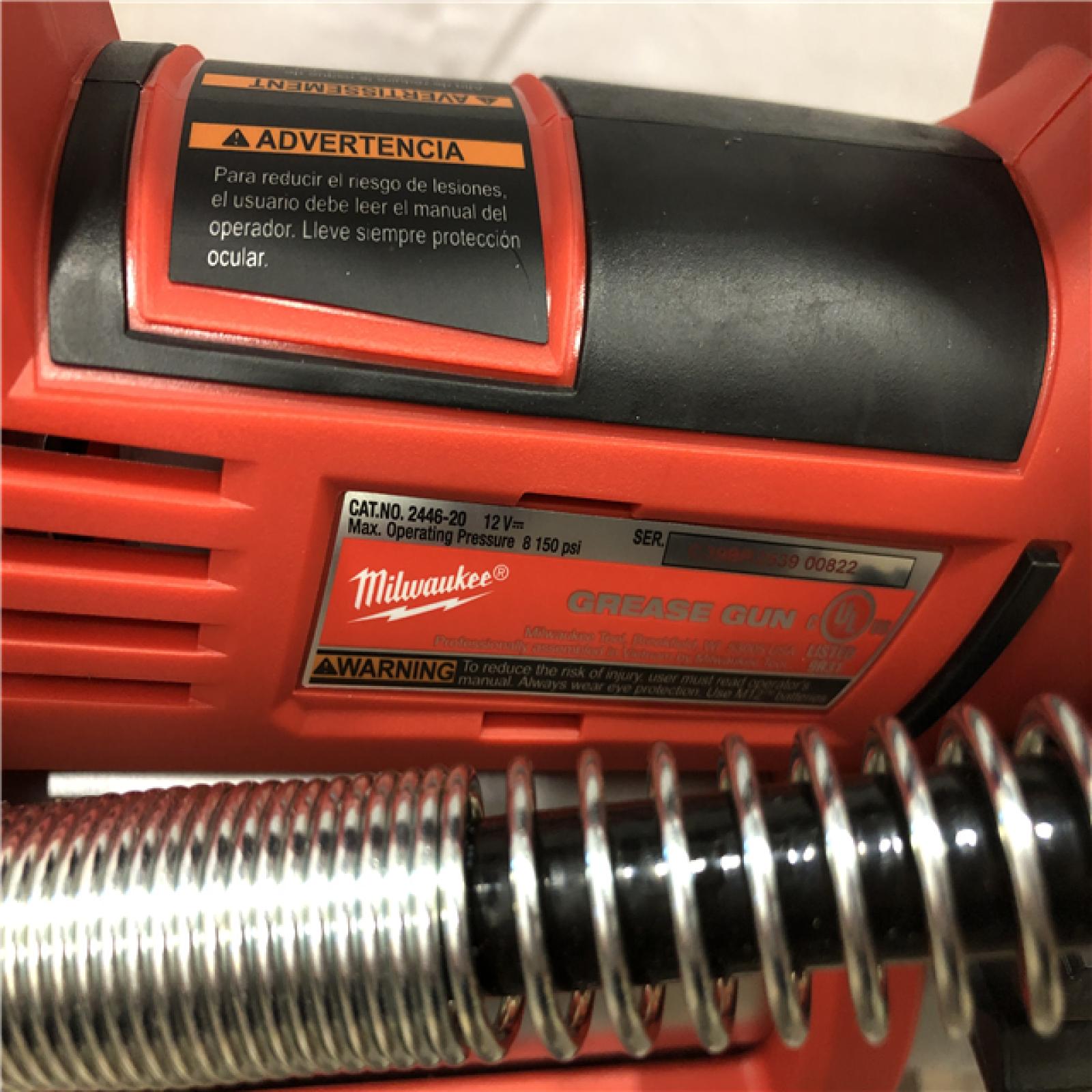 AS-IS Milwaukee M12 12V Lithium-Ion Cordless Grease Gun (Tool-Only)