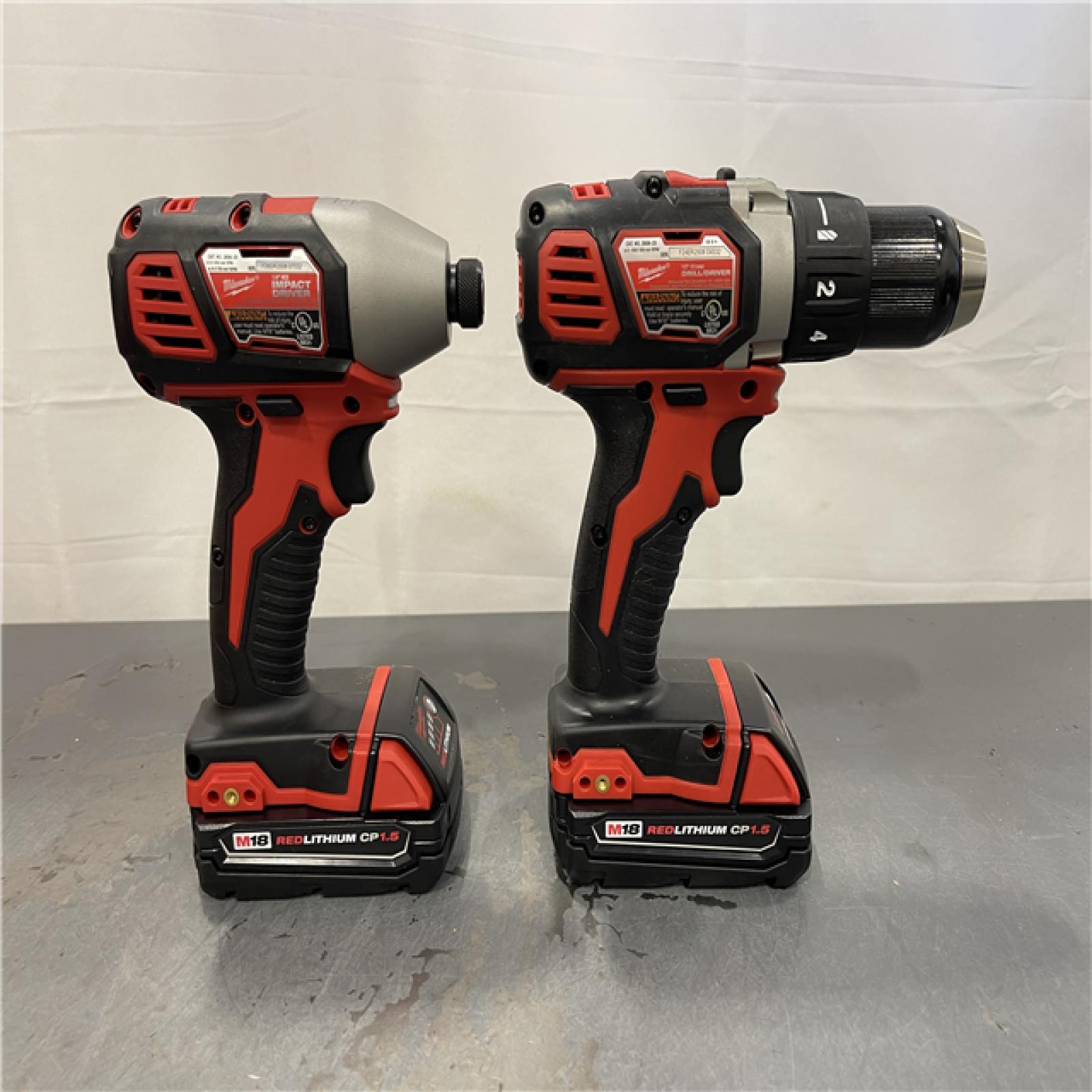 AS-IS - Milwaukee M18 18V Lithium-Ion Cordless Drill Driver/Impact Driver Combo Kit